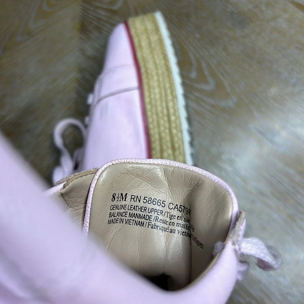 HALOGEN x ATLANTIC PACIFIC Pink Leather Espadrille Pointy Sneakers 8.5